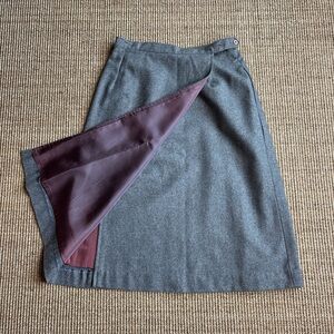 Vintage Grey Wool Wrap Skirt